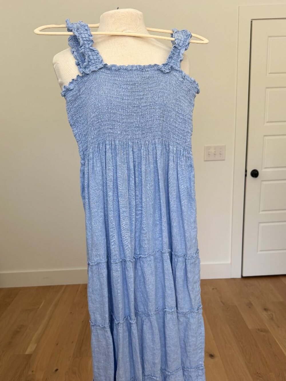 Quince European linen Smocked midi dress